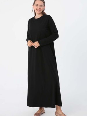 Siyah Uzun Kollu İçlik Elbise Siyah Uzun Kollu İçlik Elbise