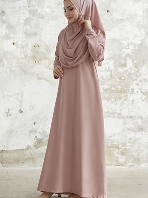 Tek Parça Pudra Namaz Elbisesi Tek Parça Pudra Namaz Elbisesi