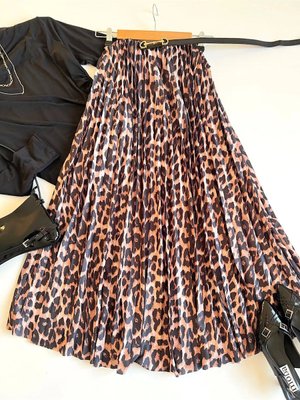 Leopar Desenli Piliseli Etek Cm