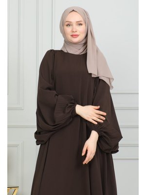 Kahverengi Firuze Elbise