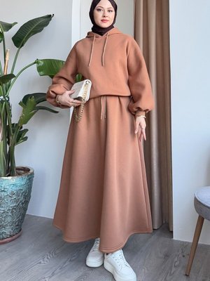 Balon Kol Sweat Etekli Camel Takım Balon Kol Sweat Etekli Camel Takım