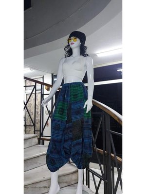 Renkli Hint Otantik Yıkamalı Taşlanmış Patchwork Şalvar Pantolon Renkli Hint Otantik Yıkamalı Taşlanmış Patchwork Şalvar Pantolon