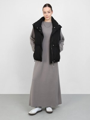 Gri Yumuşak Dokulu Oversize Elbise