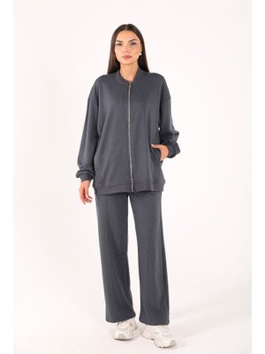 Antrasit Taşlı Üç İplik Takım