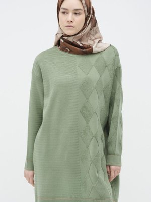 Baklava Desen Triko Tunik Mint Baklava Desen Triko Tunik Mint