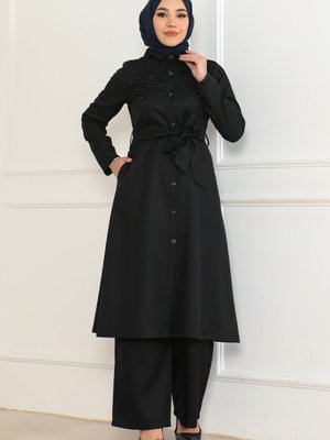 Siyah İnci Detaylı Takım