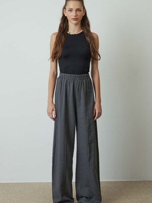 Keten Çima Dikişli Antrasit Pantolon