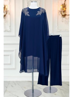 Lacivert Mesture Abiye Takım Lacivert Mesture Abiye Takım