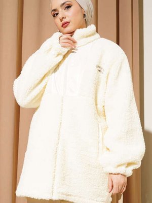 Peluş Mont Ekru Peluş Mont Ekru