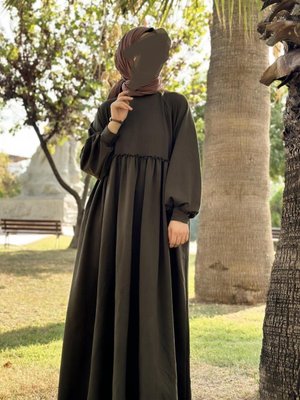 Robalı Sweat Elbise Haki Robalı Sweat Elbise Haki