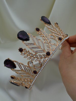Mor Düğün Nişan Kına Gelin Tacı