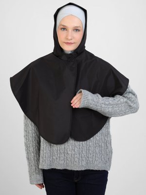 Siyah Çıtçıtlı Yağmurluk Raincoat