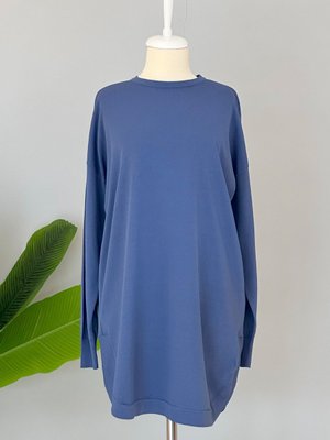 Nuss Merserize Oval Kesim Tunik Mavi