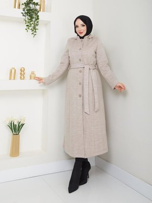 Kışlık Kaban Yünlü Kalın Kaşe Düğmeli Kapüşonlu Kışlık Kaban Yünlü Kalın Kaşe Düğmeli Kapüşonlu