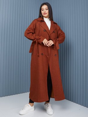 Kiremit Reglan Kadın Oversize Trençkot