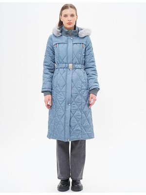 Dik Yaka Fermuar Detaylı Kapitoneli Anorak Mont Kirli Mavi Dik Yaka Fermuar Detaylı Kapitoneli Anorak Mont Kirli Mavi