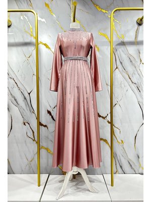 Pudra Nevra Saten Abiye Elbise