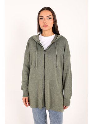 Haki Simli Triko Hırka