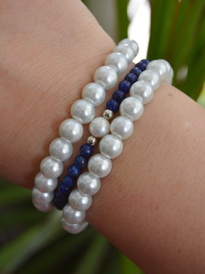 Çok Renkli Lapis Lazuli Veinci Bileklik Seti