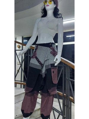 Renkli Hint Otantik Yıkamalı Taşlanmış Kapaklı Şalvar Pantolon Renkli Hint Otantik Yıkamalı Taşlanmış Kapaklı Şalvar Pantolon