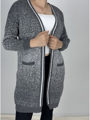 Kadın Kar Yağdı Desen Anne Yelek Hırka