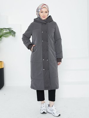 Trend Kapitone Önü Çıtçıtlı Mont Gizem's Moda