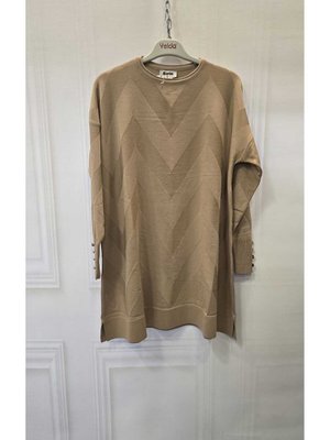 V Desenli Merserize Tunik