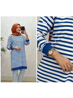 Battal Çizgili İki İplik Tunik