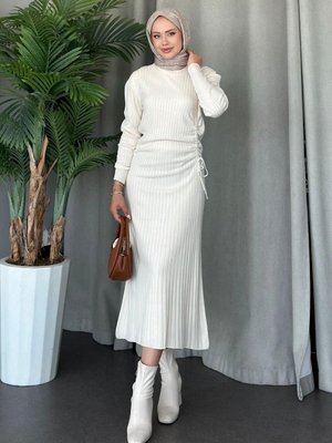 Fi Triko Elbise Ekru