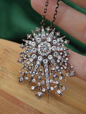 Bronz Zirkon Taşlı Saltanat Broş Veya Kolye