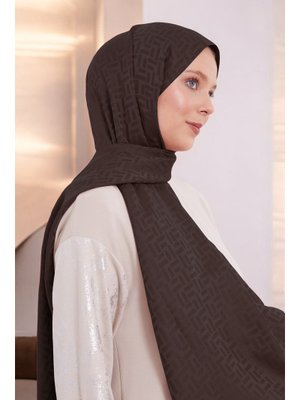 Dikdörtgen Desen Blue Jakar Şal Koyu Kahverengi Dikdörtgen Desen Blue Jakar Şal Koyu Kahverengi