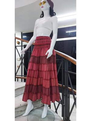 Renkli Hint Etnik Kat Kat Kesim Beli Gipeli Straplez Elbise Uzun Etek