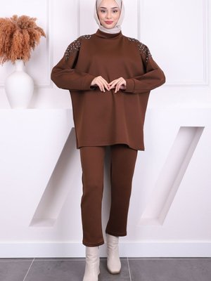 Kahverengi Omzu Taşlı Scuba Takım