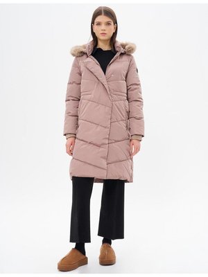 Fermuarlı Cep Detaylı Kapitone Mont Bej Fermuarlı Cep Detaylı Kapitone Mont Bej