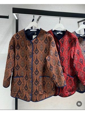 Biyeli Etnik Desen Ceket