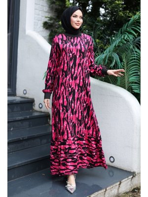 Fuşya Divol Dokuma Viskon Elbise Fuşya Divol Dokuma Viskon Elbise