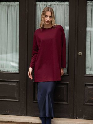 Basıc Oversıze Sweatshırt Bordo