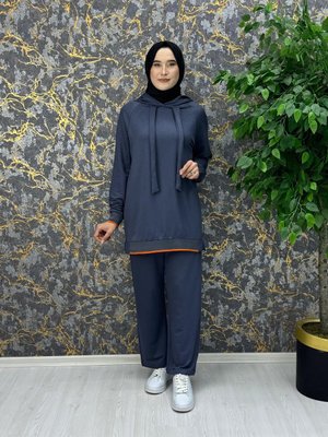 Scuba Kumaş Yarasa Kol Kapüşonlu Takım