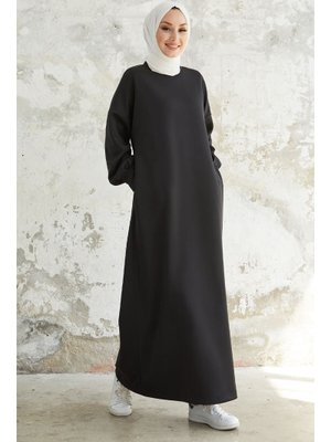 Siyah Nevra Cepli Scuba Elbise