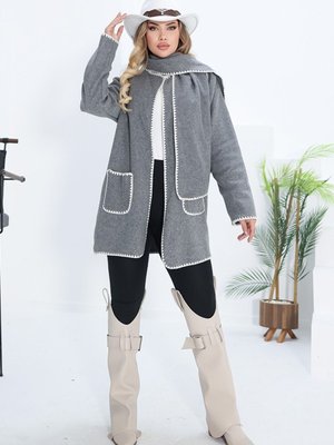 Sarel Atkılı Kaşe Ceket Gri