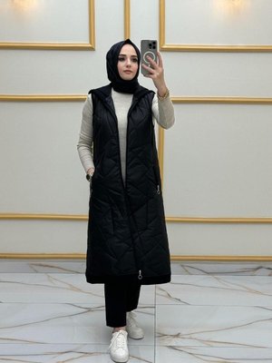 Siyah Kapitone Yelek