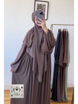 Ferace Sufle Peçe Takım Kiremit (üç Parça Set) Medine İpeği