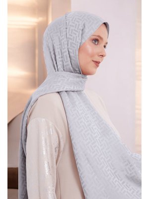 Dikdörtgen Desen Blue Jakar Şal Gri Dikdörtgen Desen Blue Jakar Şal Gri