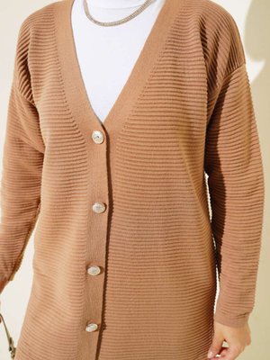 Çizgi Desenli Triko Hırka Çizgi Desenli Triko Hırka