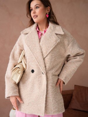 Krem Astarlı Yün Blazer Ceket