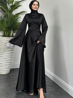 Pary Önü Çapraz Abiye Elbise Siyah Pary Önü Çapraz Abiye Elbise Siyah