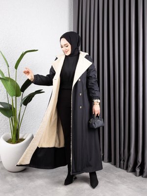 Kadın Düğmeli İçi Kürklü Mont Kadın Düğmeli İçi Kürklü Mont