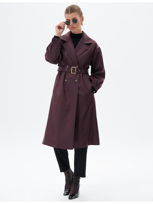 Bilekleri Büzgülü Gold Düğme Detaylı Kap Koyu Bordo Bilekleri Büzgülü Gold Düğme Detaylı Kap Koyu Bordo