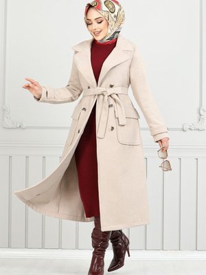 Manşeti Düğmeli Kaşe Kaban M Taş