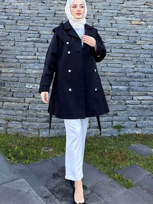 Triangle Kısa Trençkot Siyah Triangle Kısa Trençkot Siyah